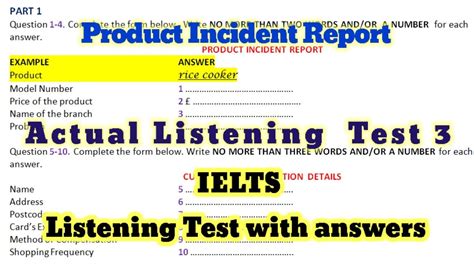 product incident report ielts.